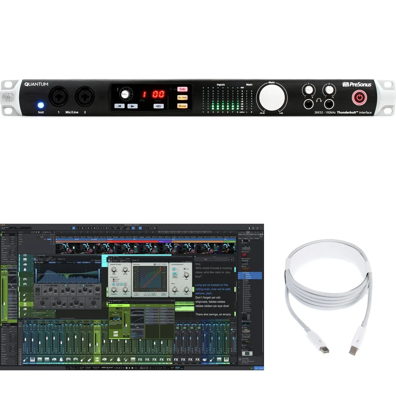 

Аудиоинтерфейс PreSonus Quantum 26x32 Thunderbolt 2 и комплект профессионального обновления Studio One 6