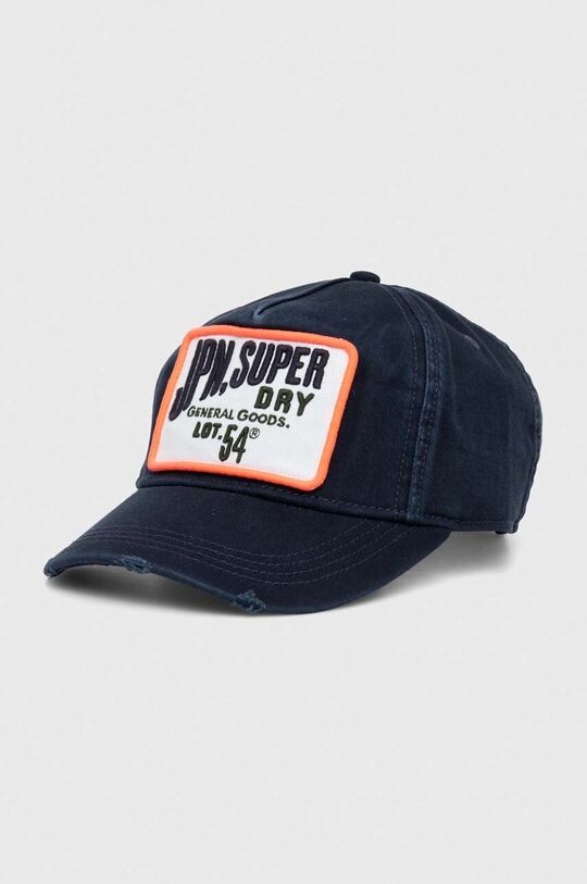 Хлопковая бейсболка Superdry, темно-синий