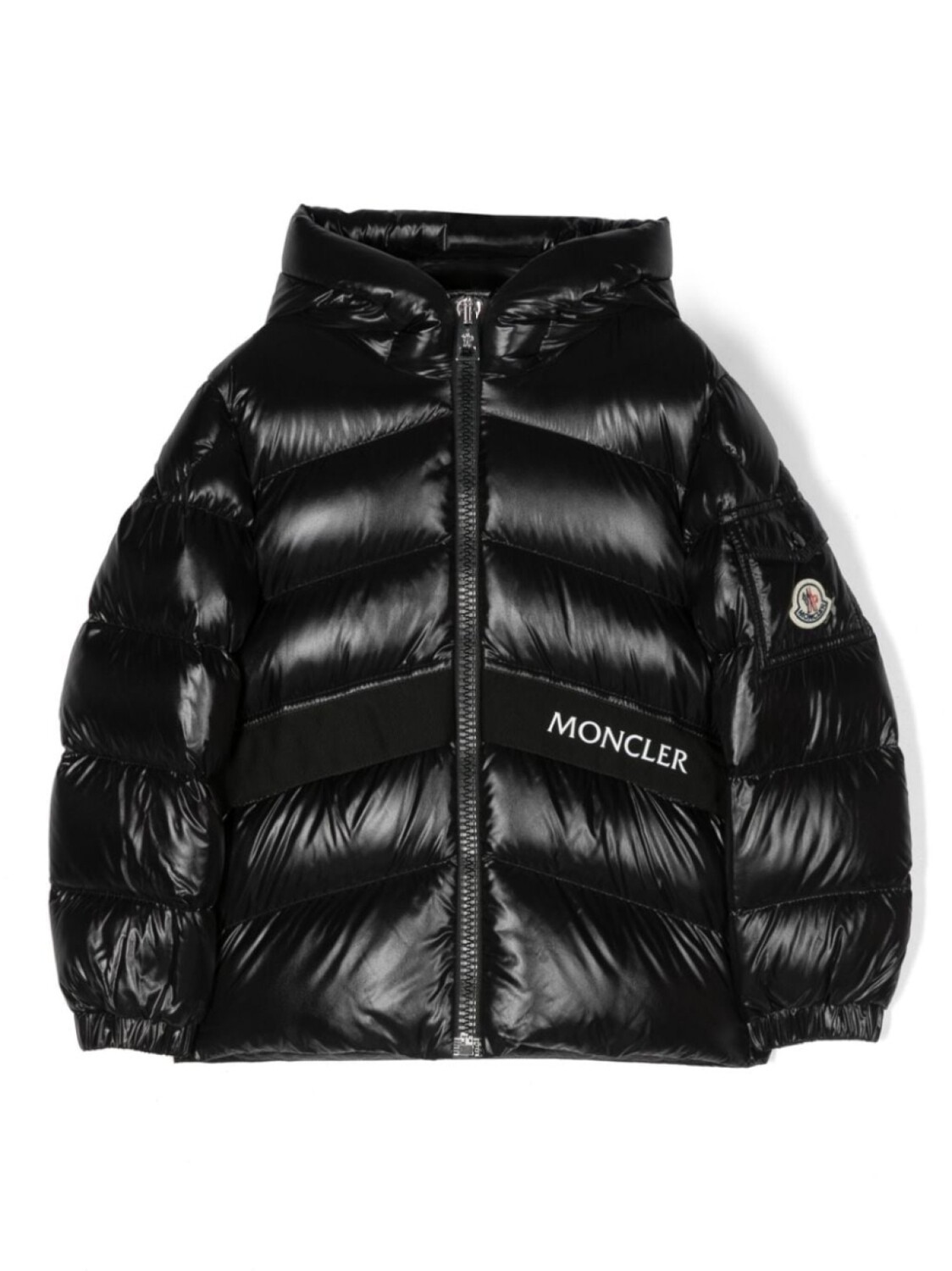 

Moncler Enfant стеганая куртка Groseillier с капюшоном, черный