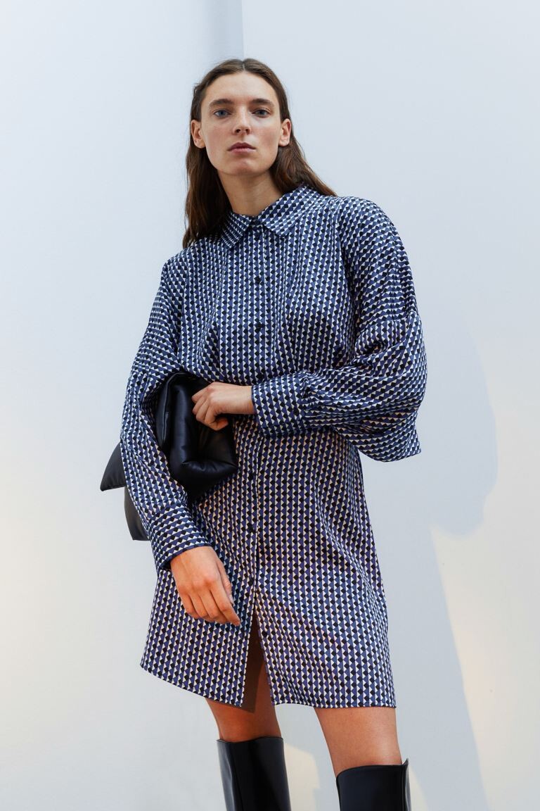 

Атласное платье-рубашка H&M
