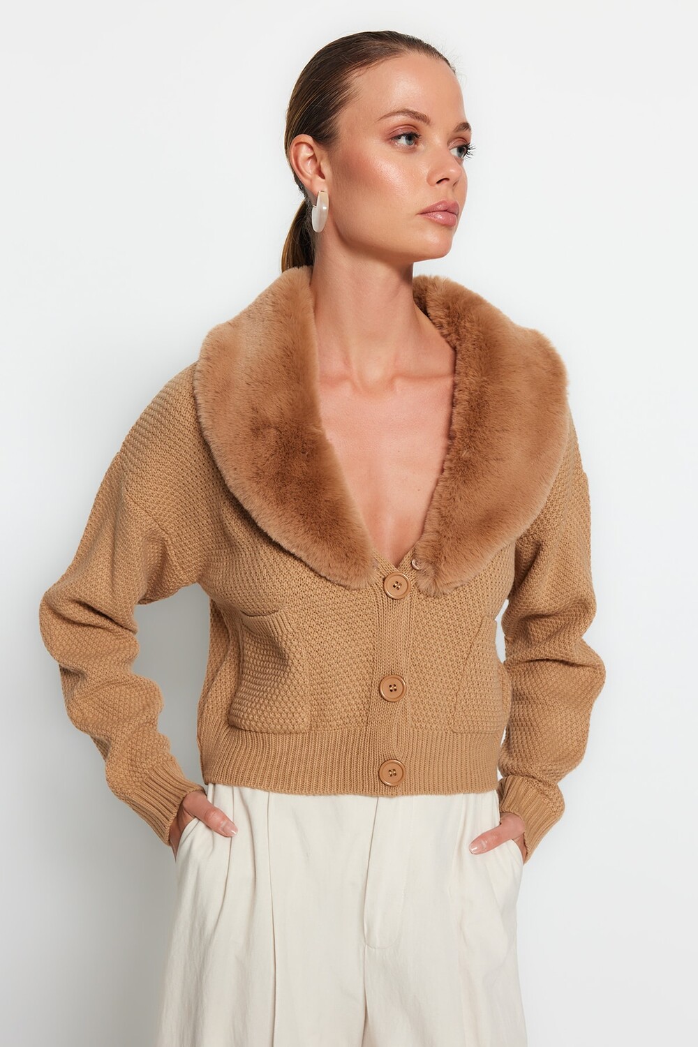 

Кардиган TRENDYOLMİLLA, кэмел, Коричневый, Кардиган TRENDYOLMİLLA, кэмел