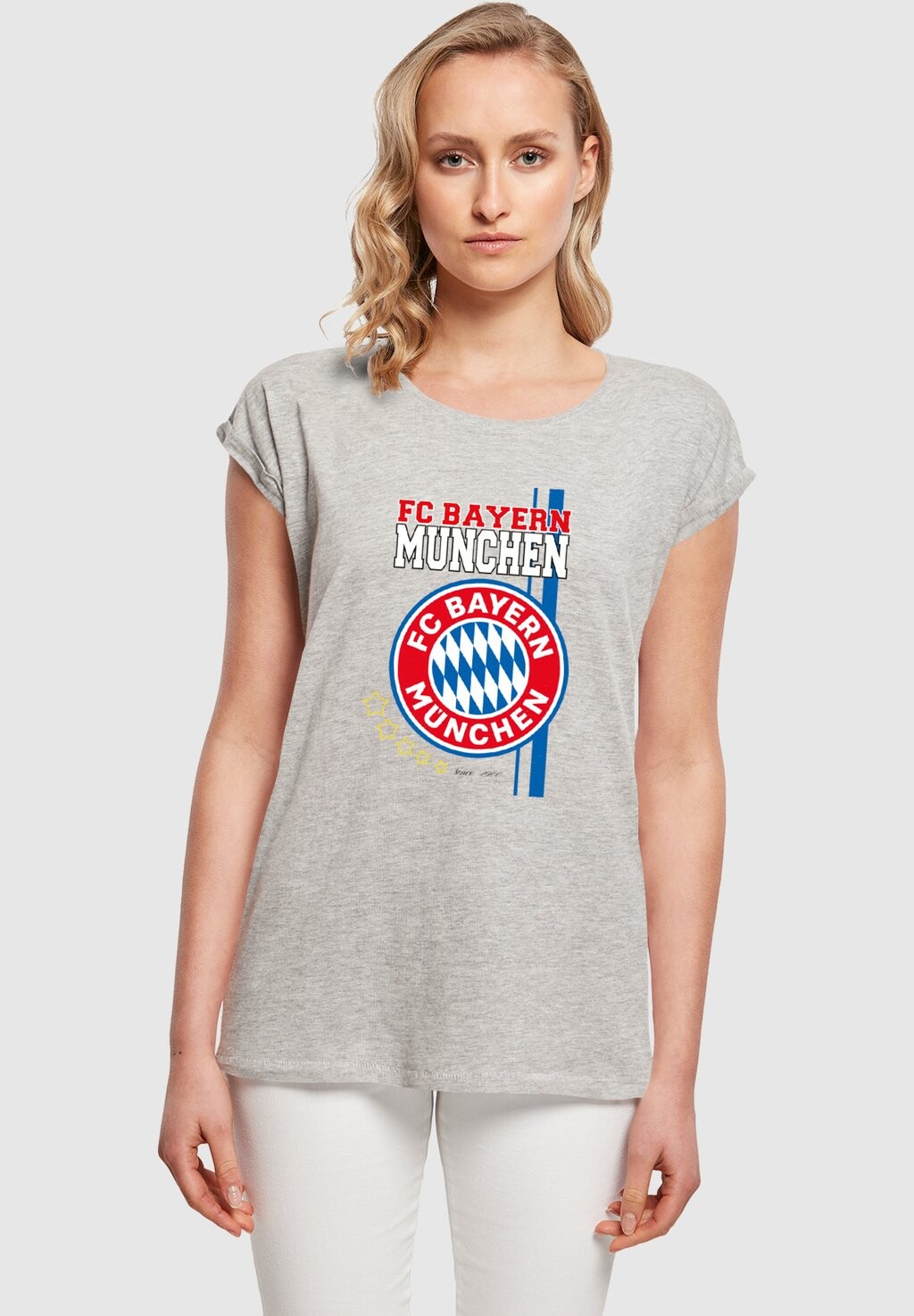 

Футболка с символикой EXTENDED SHOULDER FC Bayern München, цвет heather grey