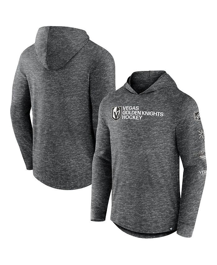 

Мужская футболка с капюшоном с длинными рукавами и логотипом Heather Charcoal Vegas Golden Knights Fanatics, черный