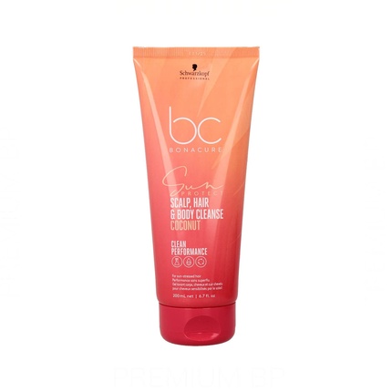 Bc Sun Protect Очищающее средство для кожи головы, волос и тела 200 мл — солнцезащитный шампунь 3 в 1, Schwarzkopf