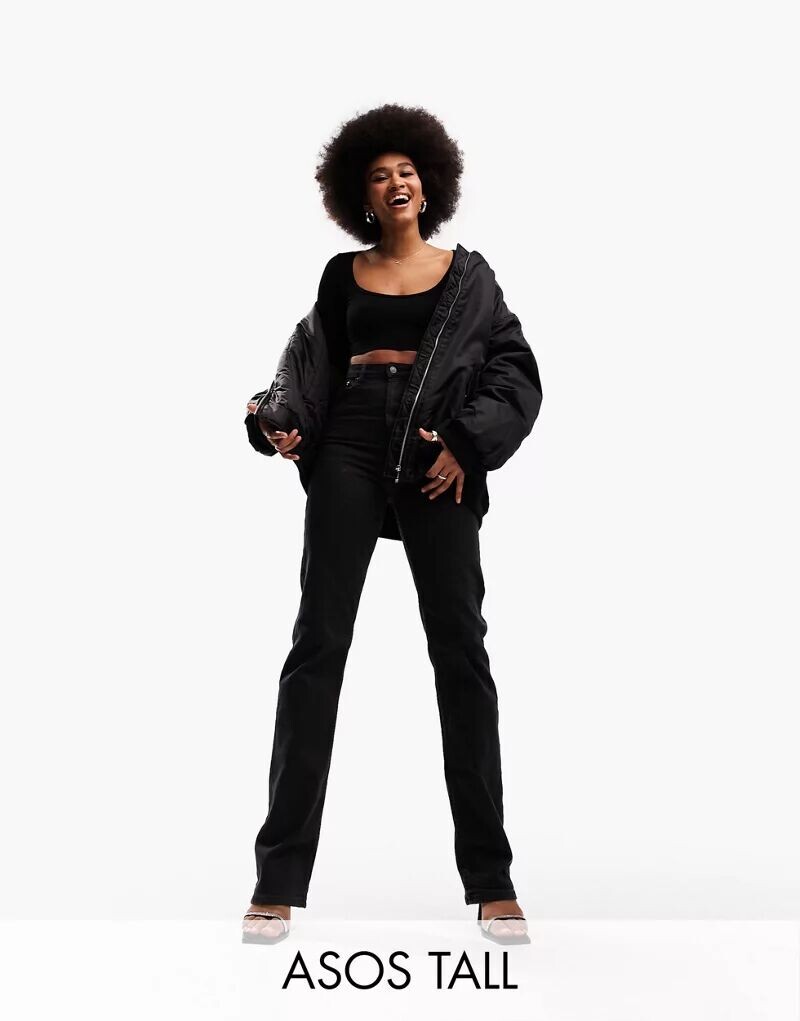 

Черные легкие прямые брюки ASOS DESIGN Tall
