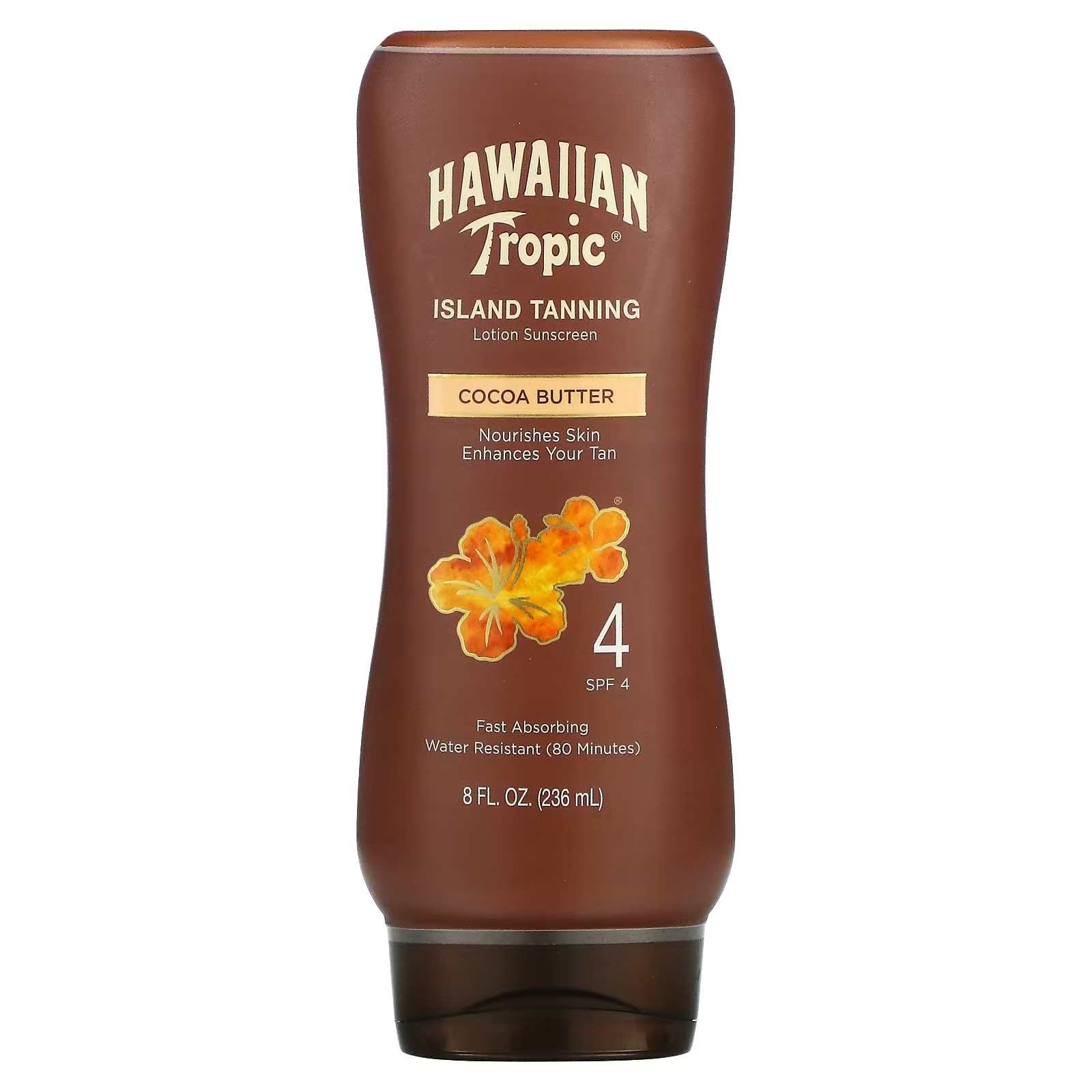 цена Солнцезащитный лосьон для загара Hawaiian Tropic Island с маслом какао SPF 4, 8 жидких унций (236 мл)
