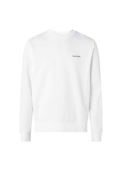 

Белая мужская толстовка с круглым вырезом Calvin Klein, Белый