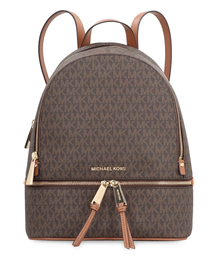 

Стильный рюкзак из холщовой ткани с покрытием. Michael Kors, коричневый