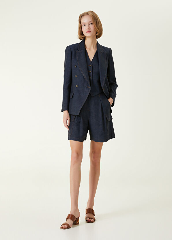 

Льняные шорты карго Beymen Collection, индиго