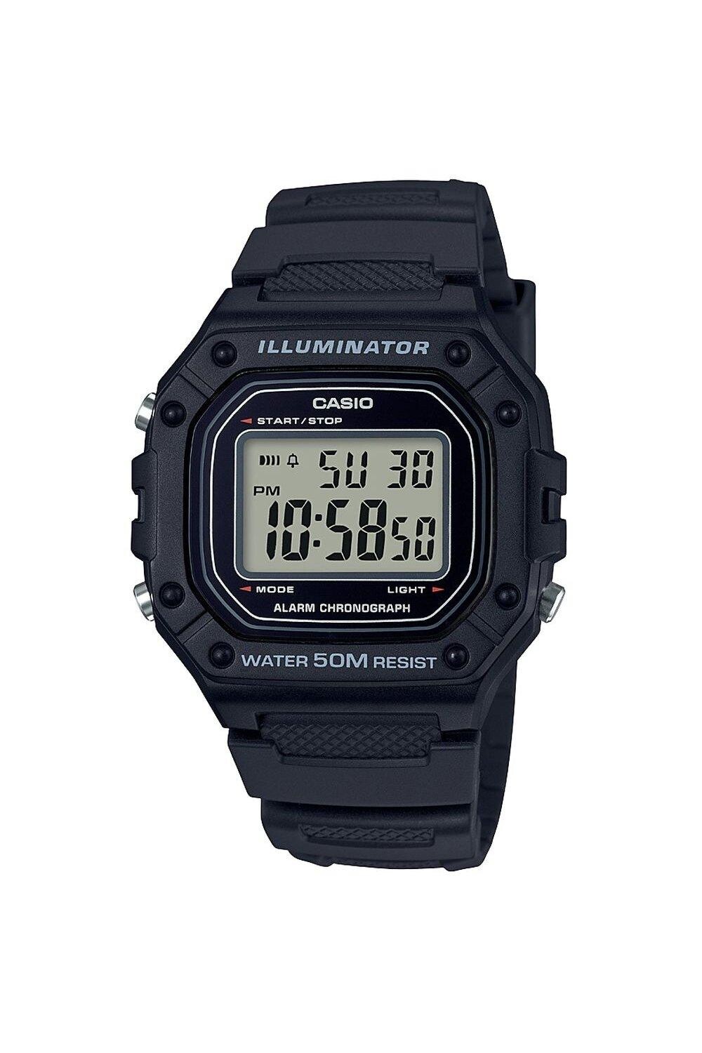 

Классические цифровые кварцевые часы из пластика/смола - W-218H-1Avef Casio, черный