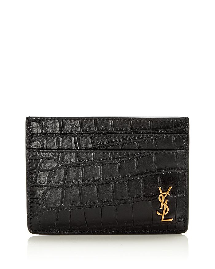 

Визитница с тиснением под крокодила Saint Laurent