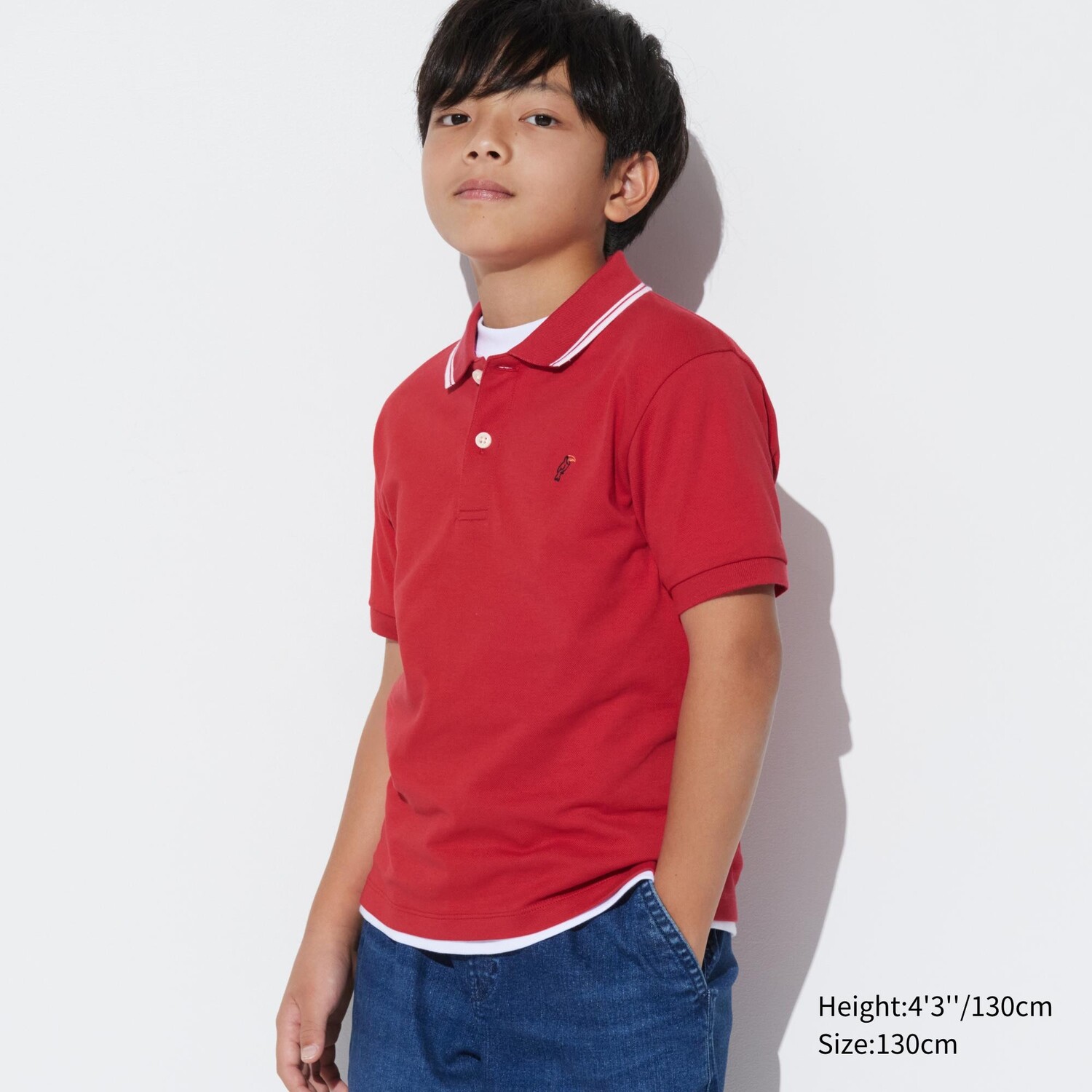 

Рубашка-поло UNIQLO Kids Dry Pique с короткими рукавами, красный