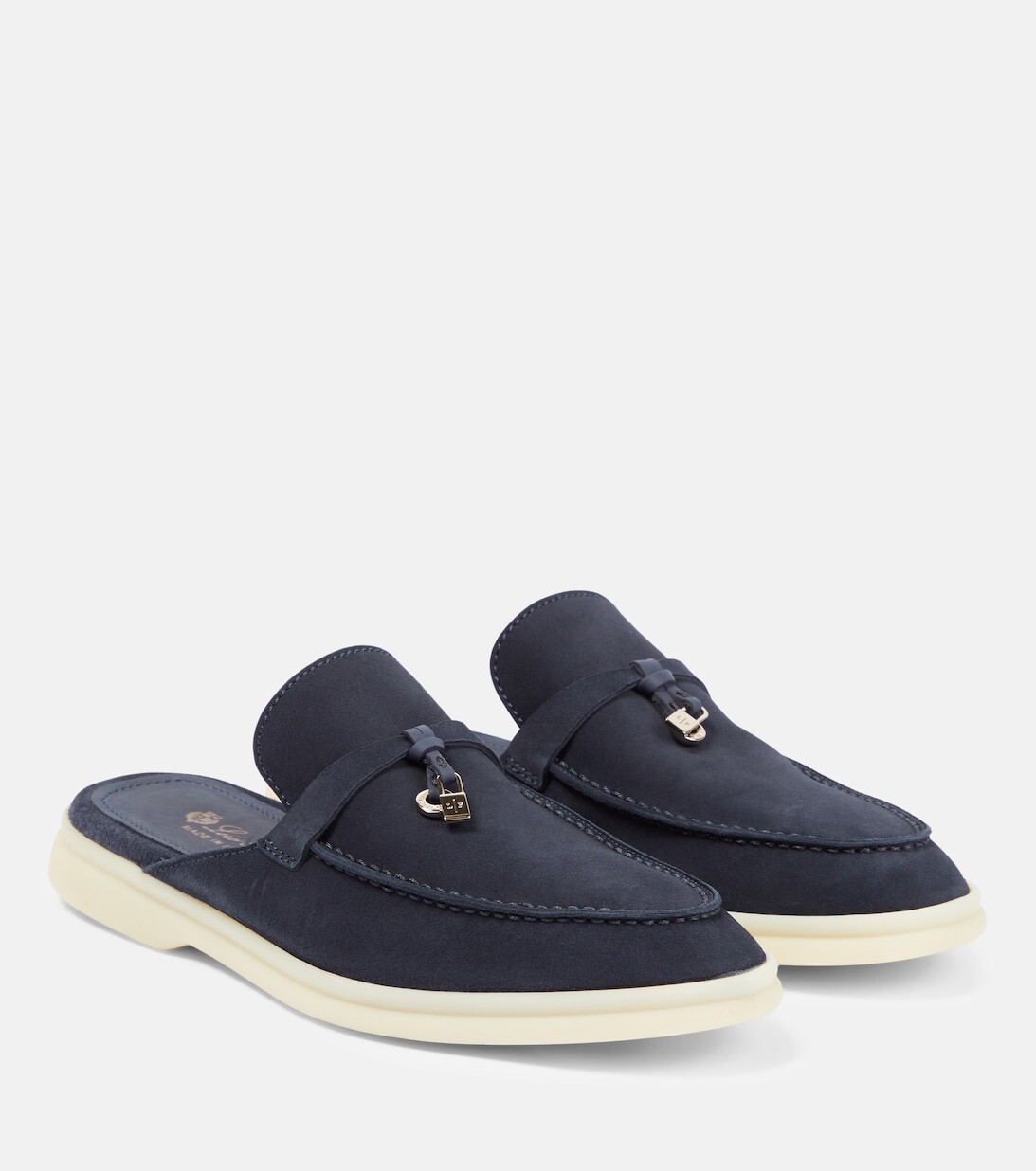 

Замшевые тапочки Babouche Charms Walk Loro Piana, синий