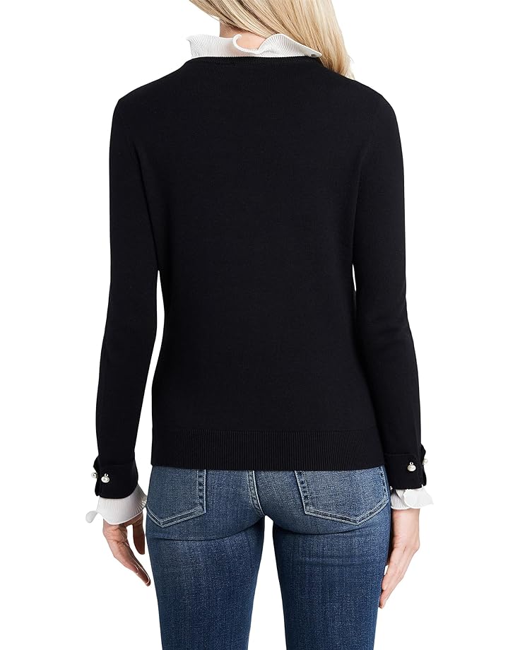 

Свитер CeCe Mix Media Crew Neck Sweater, цвет Rich Black