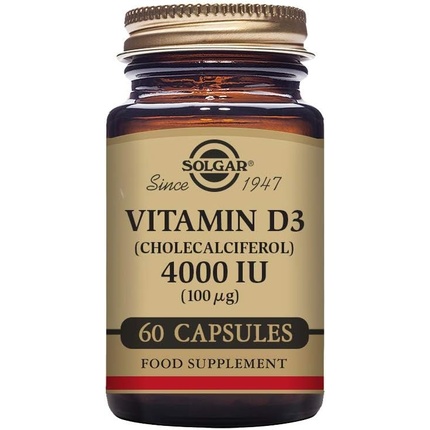 Витамин D3, 4000 МЕ, растительные капсулы, 60 капсул - холекальциферол для здоровья костей и зубов, мышечной функции и иммунитета - вегетарианский, Solgar