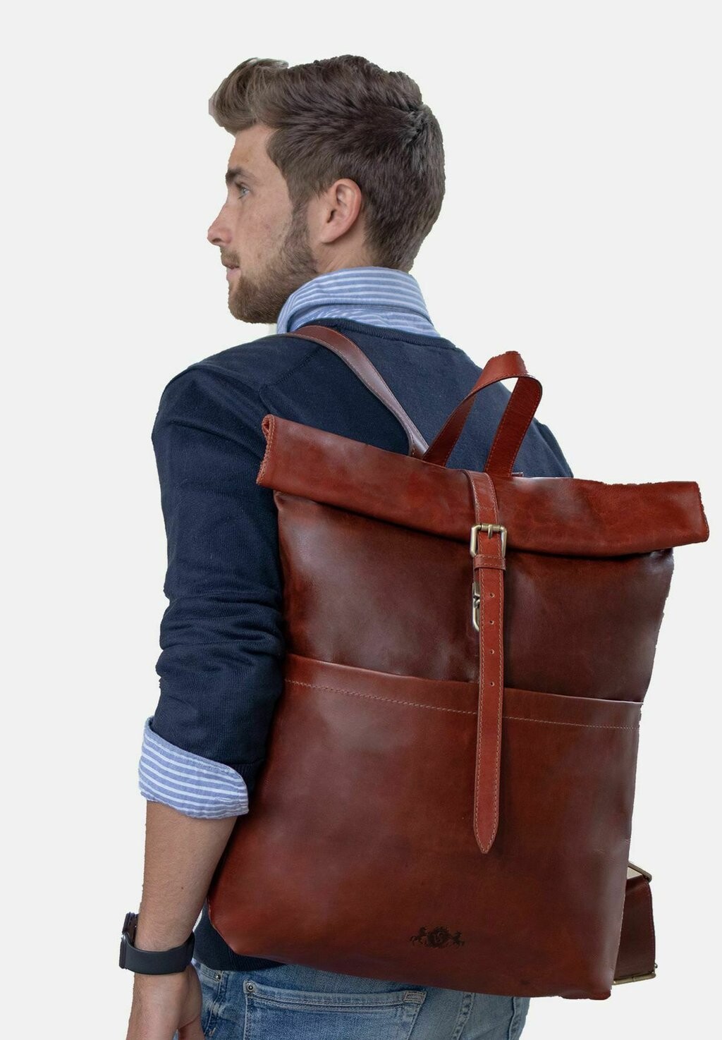 

Рюкзак ROLLTOP LEATHER BACKPACK CLAY XXL SID & VAIN, цвет dunkelbraun