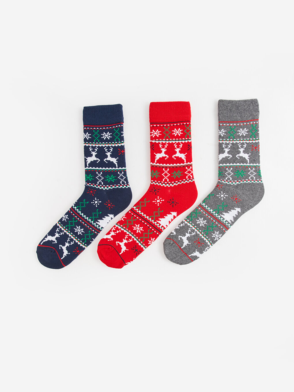 

Носки мужские новогодние тематические, 3 шт. LCW ACCESSORIES, окрашенная пряжа смешанного цвета