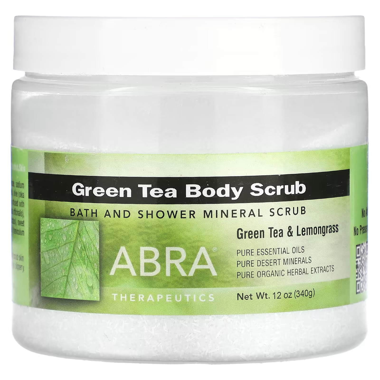 Скраб для тела с зеленым чаем Abra Therapeutics Green Tea & Lemongrass, 340 г