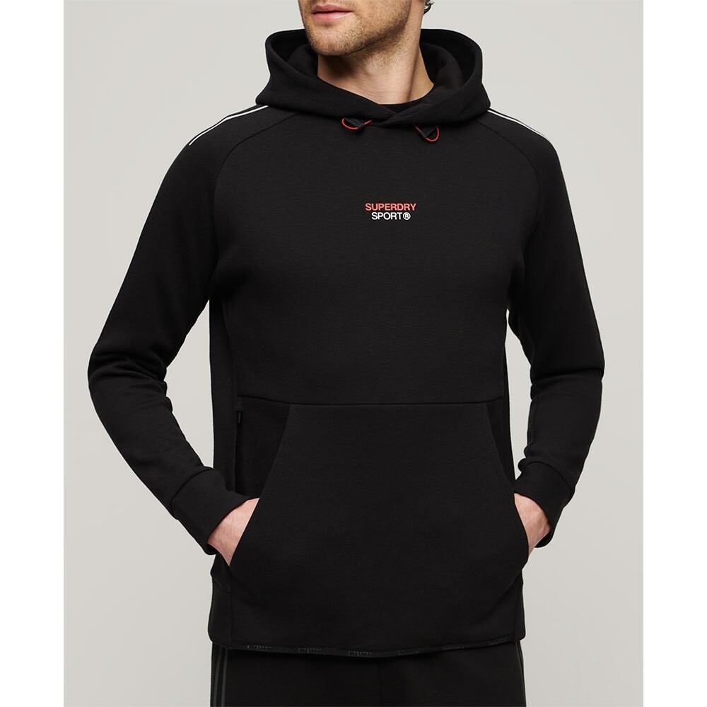 Худи Superdry Sport Tech Logo Loose, черный