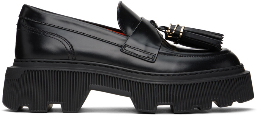

Черные лоферы Santoni с кисточками, Черный, Черные лоферы Santoni с кисточками