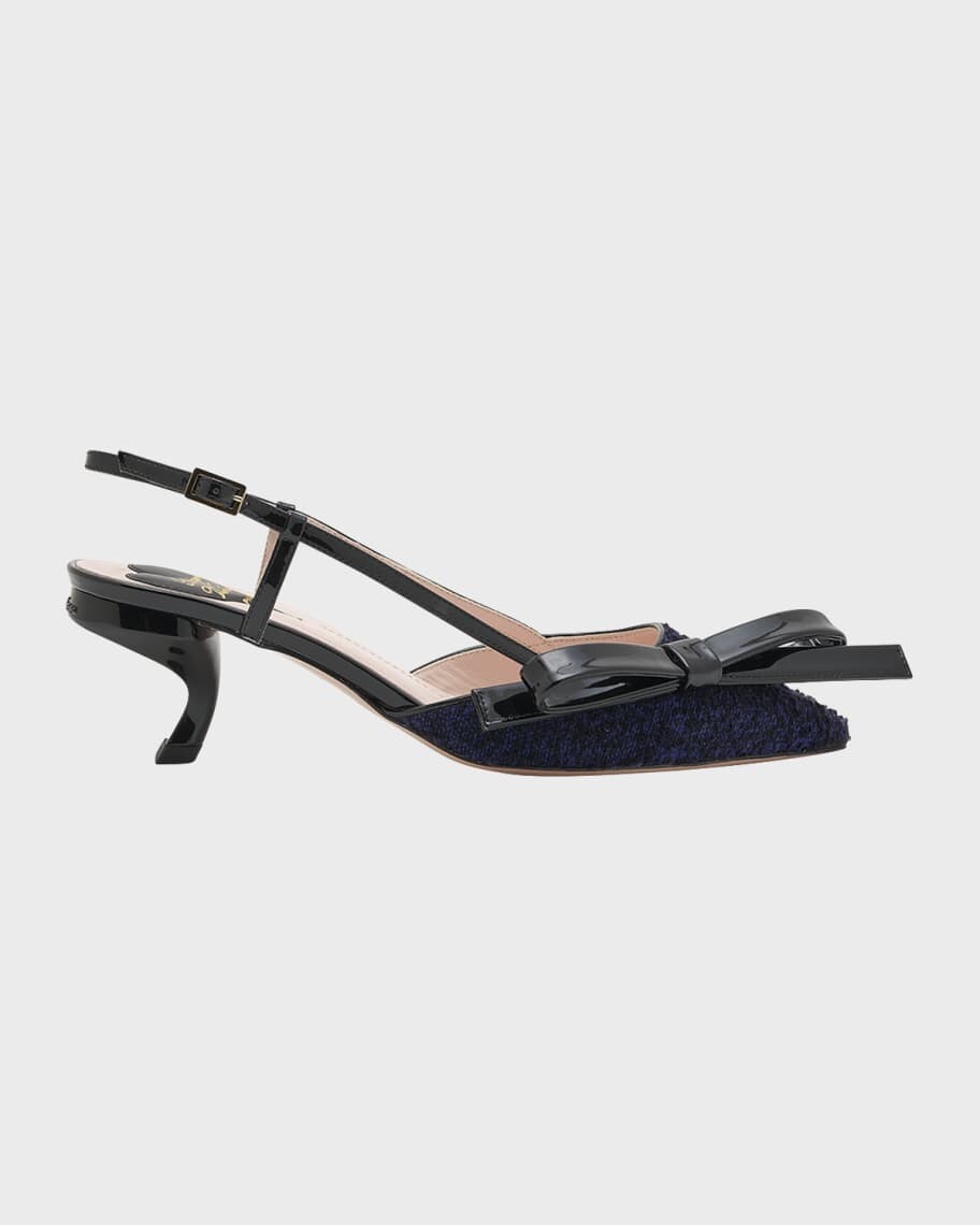 

Шерстяные туфли с ремешком на пятке Virgule Bow Roger Vivier