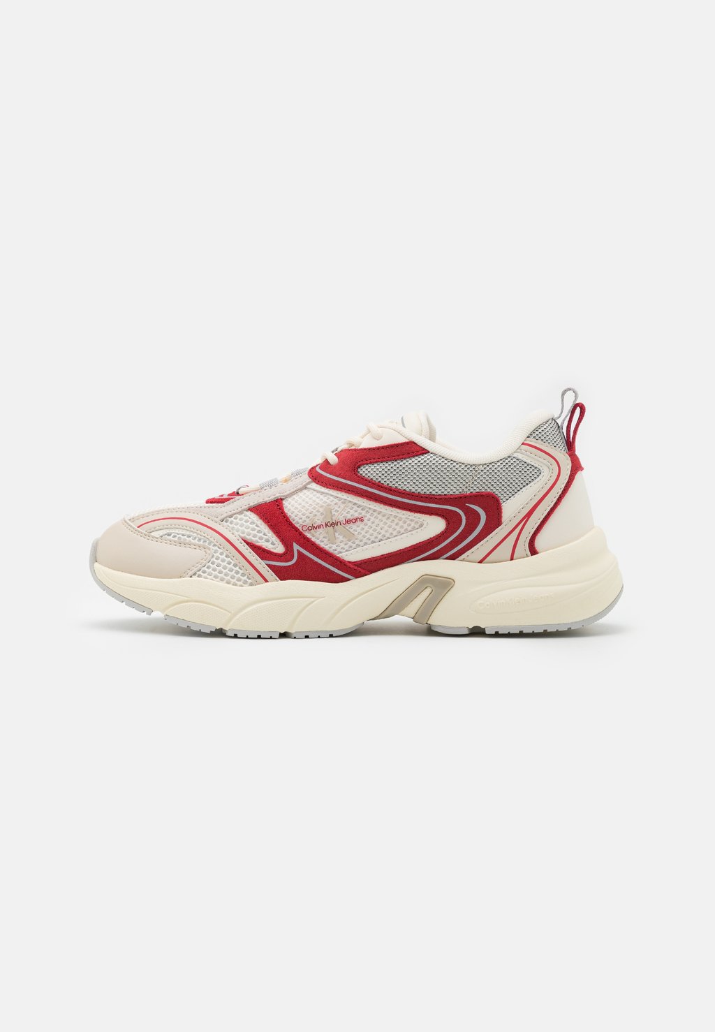 Низкие кроссовки Retro Tennis Calvin Klein Jeans, цвет creamy white/eggshell/garnet кроссовки низкие chunky runner sock calvin klein jeans цвет creamy white eggshell