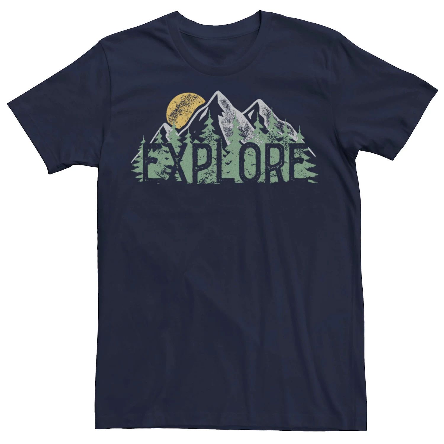 цена Мужская футболка с силуэтом Explore Sunset Mountain Generic