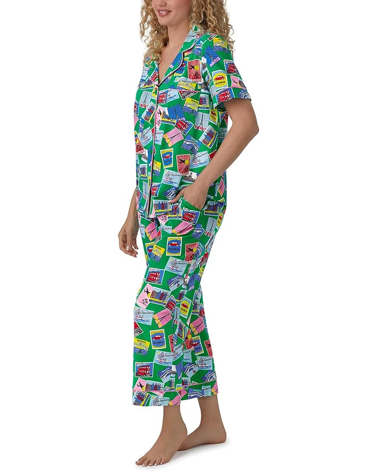 Пижамный комплект Bedhead PJs Short Sleeve Cropped PJ Set, цвет Greetings From
