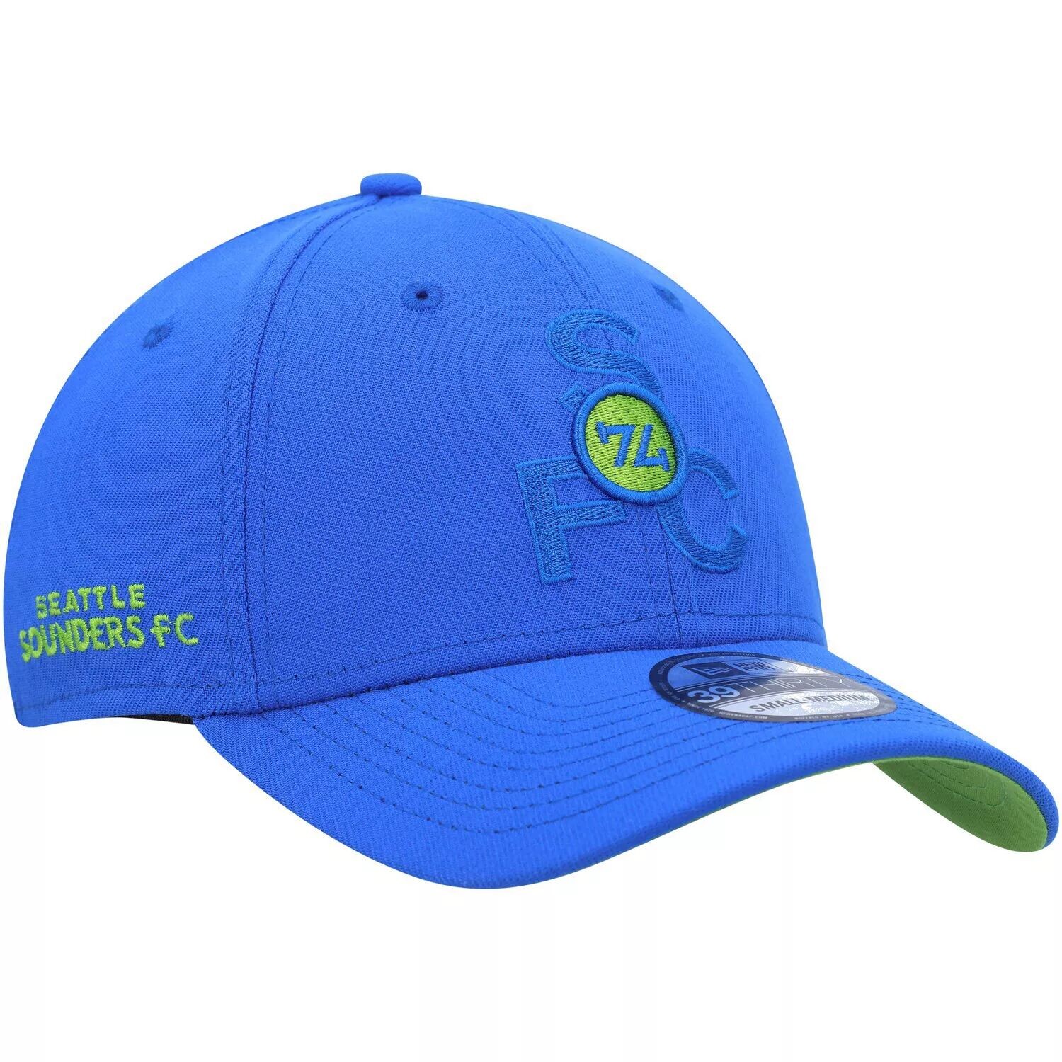 

Мужская гибкая кепка New Era Blue Seattle Sounders FC Kick Off 39THIRTY