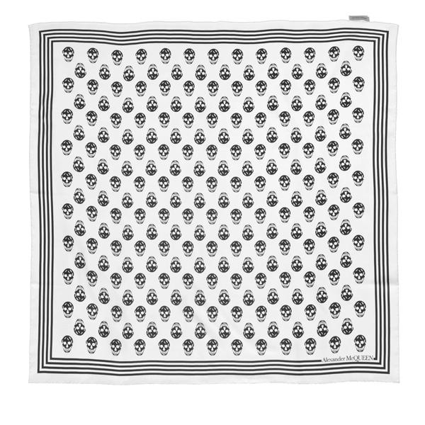 

Шарф biker scarf 90x90 ivory/black Alexander Mcqueen, черный