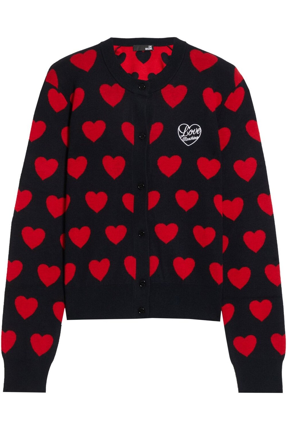 

Кардиган жаккардовой вязки с вышивкой LOVE MOSCHINO, черный