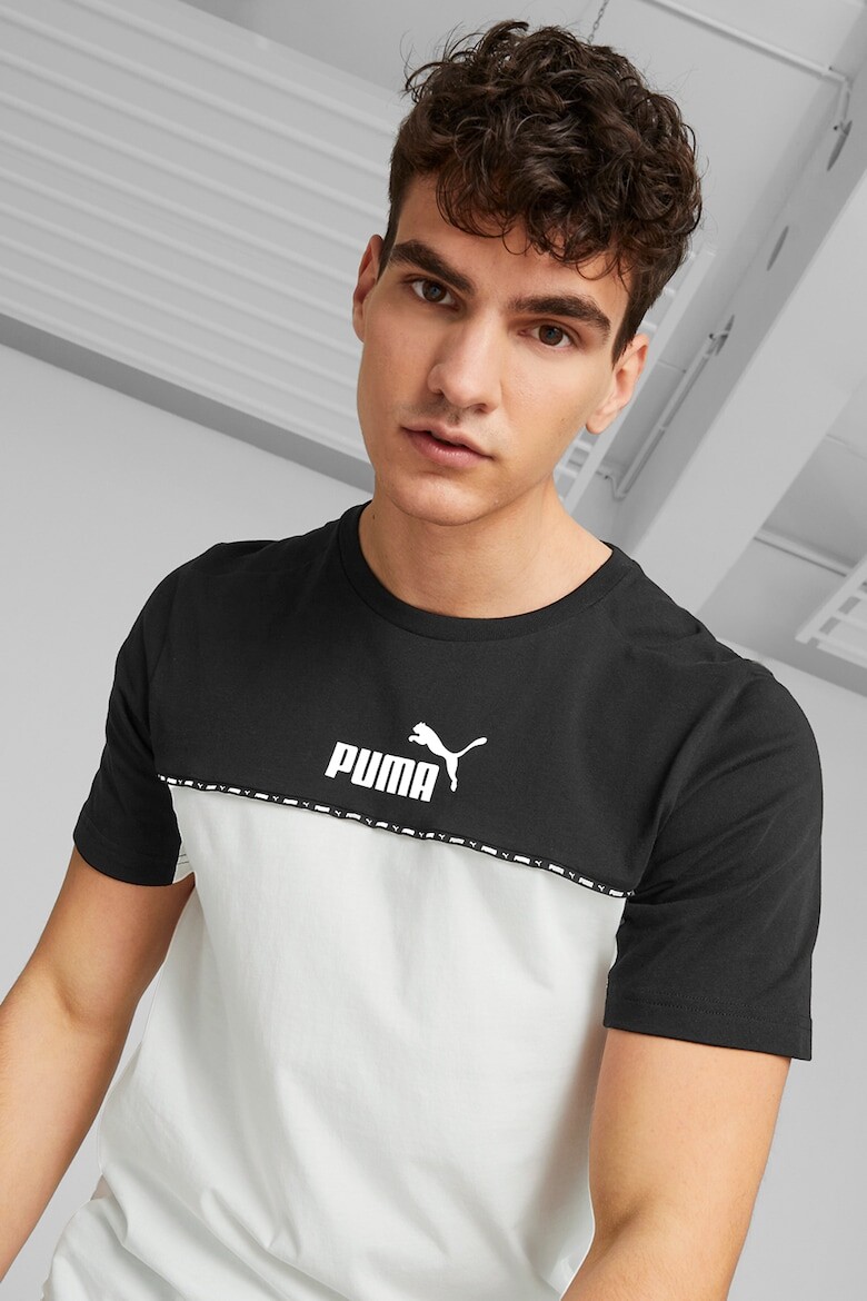 

Хлопковая футболка Essential Block Tape Puma, черный