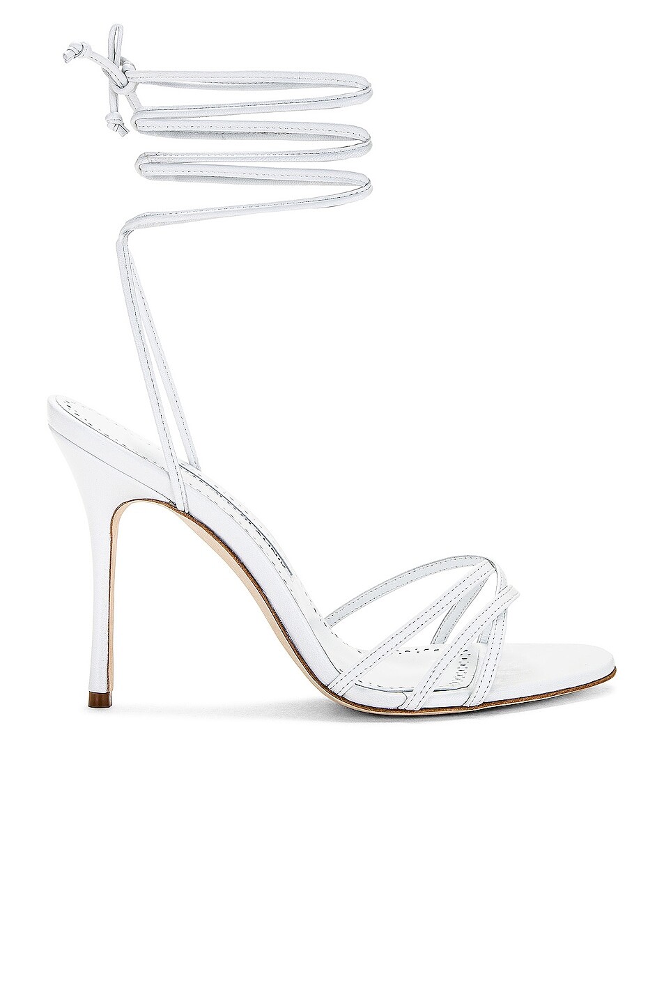 

Сандалии Manolo Blahnik Leva 105 Leather, белый