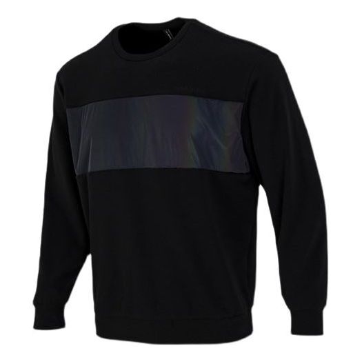 Толстовка Men's adidas neo Sw Irrd Swt Splicing Sports Round Neck Pullover Black, черный
