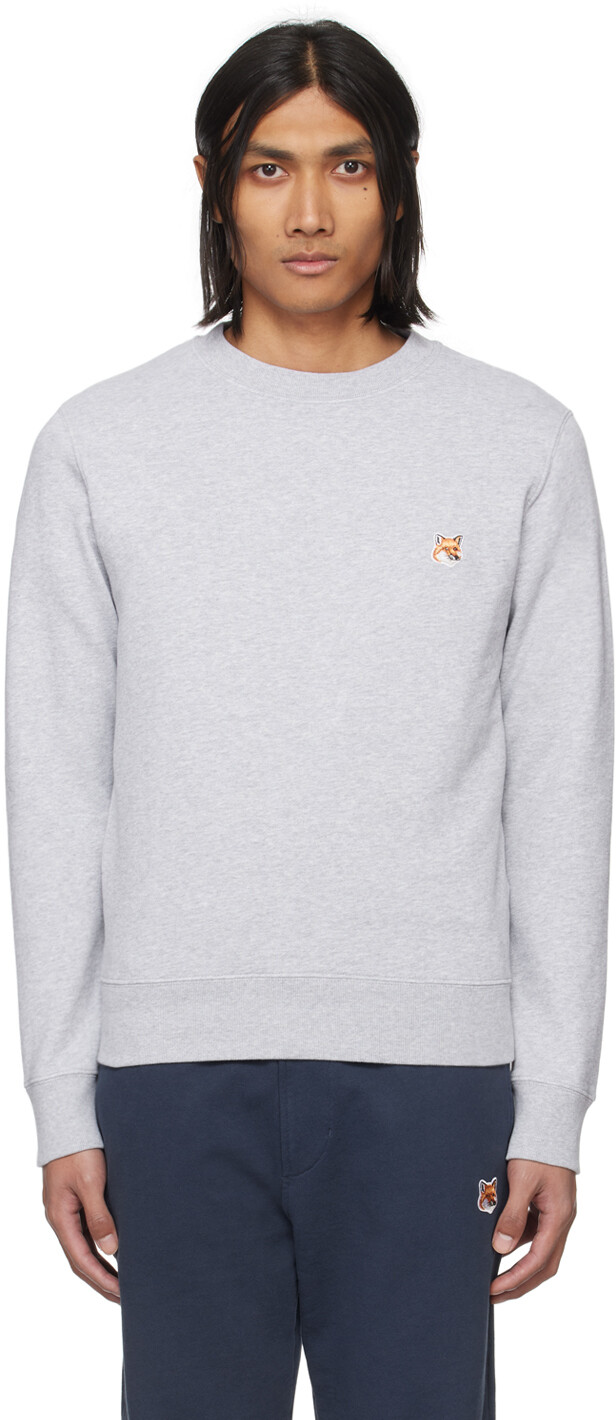 

Серый свитшот с головой лисы Maison Kitsune, цвет Light grey