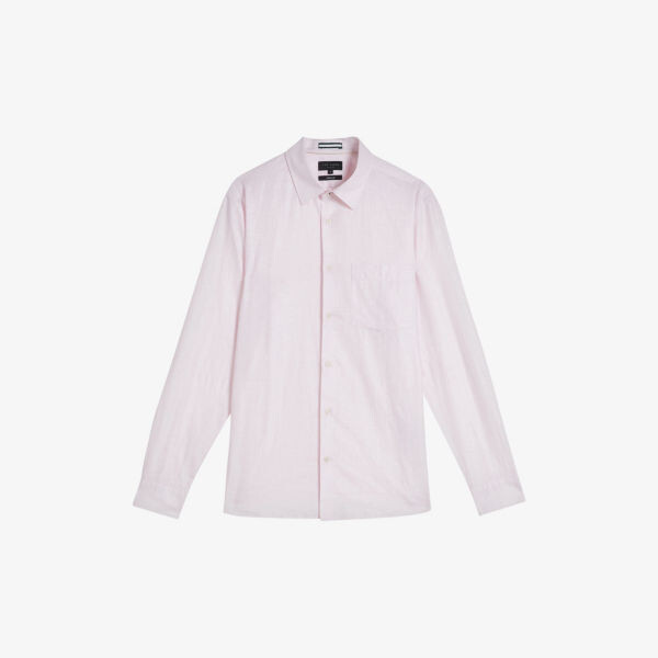 

Рубашка Kingwel с длинными рукавами из льна и хлопка Ted Baker, розовый