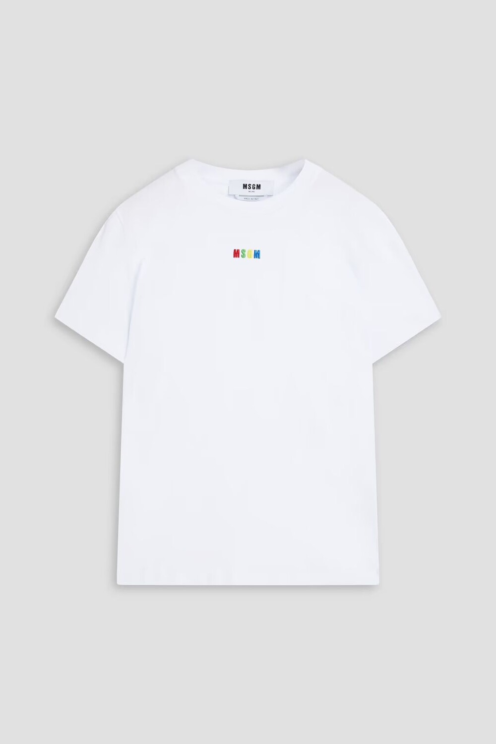 

Футболка из хлопкового джерси с вышивкой Msgm, белый