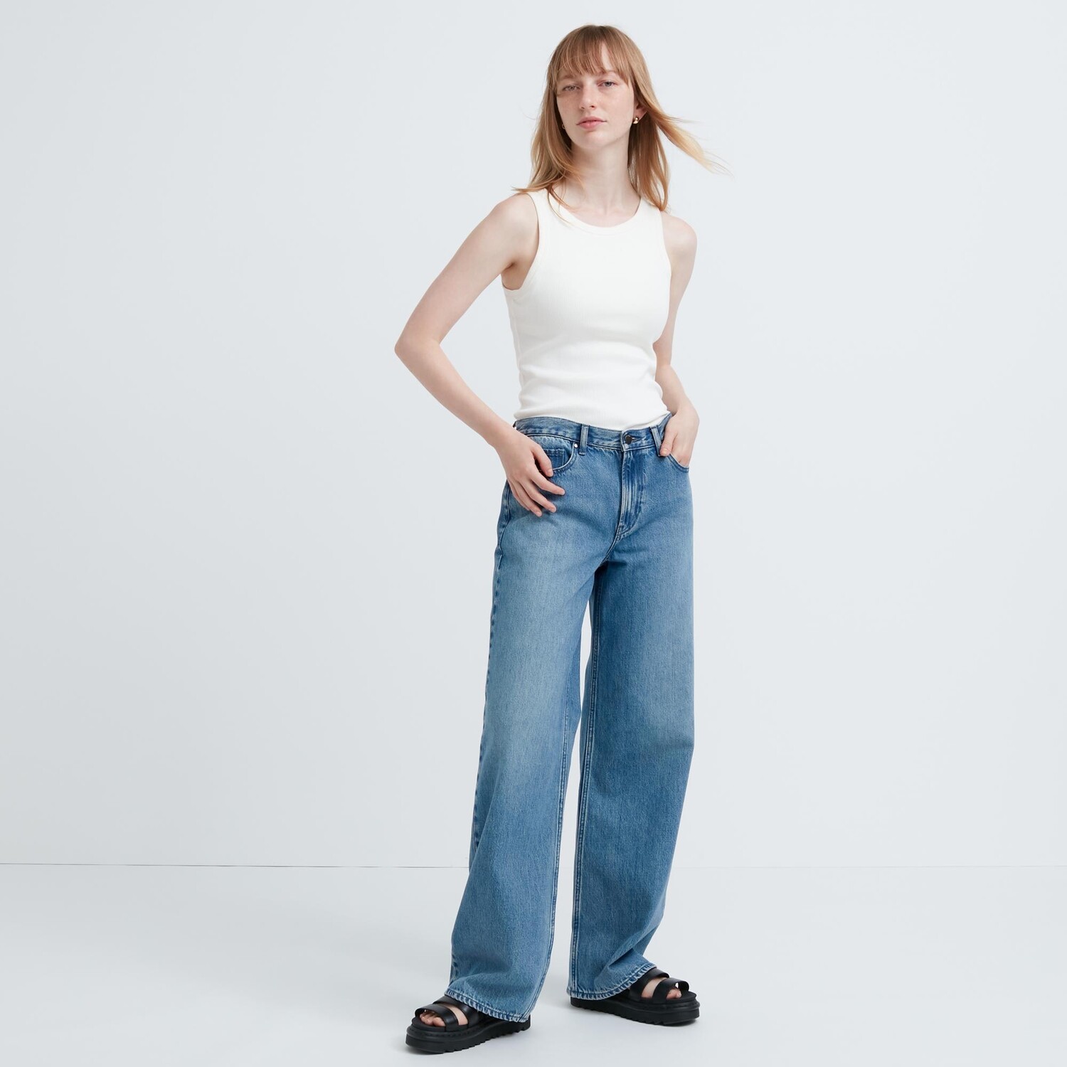 

Джинсы бэгги Uniqlo, синий