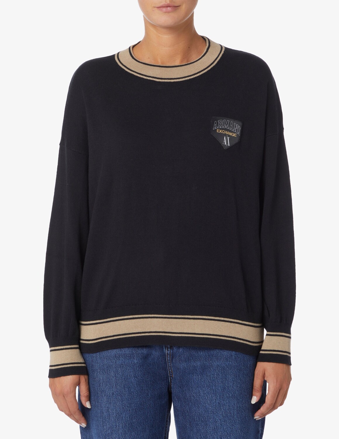 

Джемпер из смесовой шерсти Armani Exchange, черный