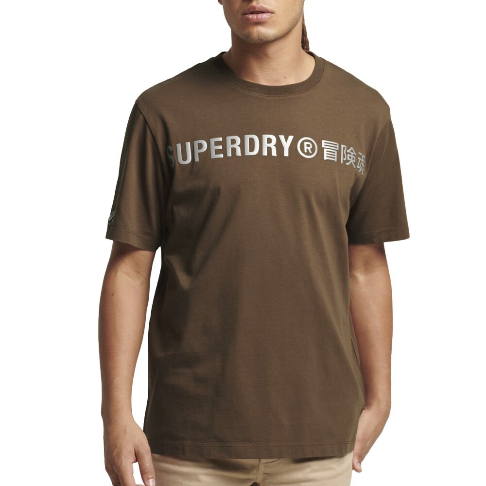 

Футболка Superdry Code Cl Linear Loose, коричневый