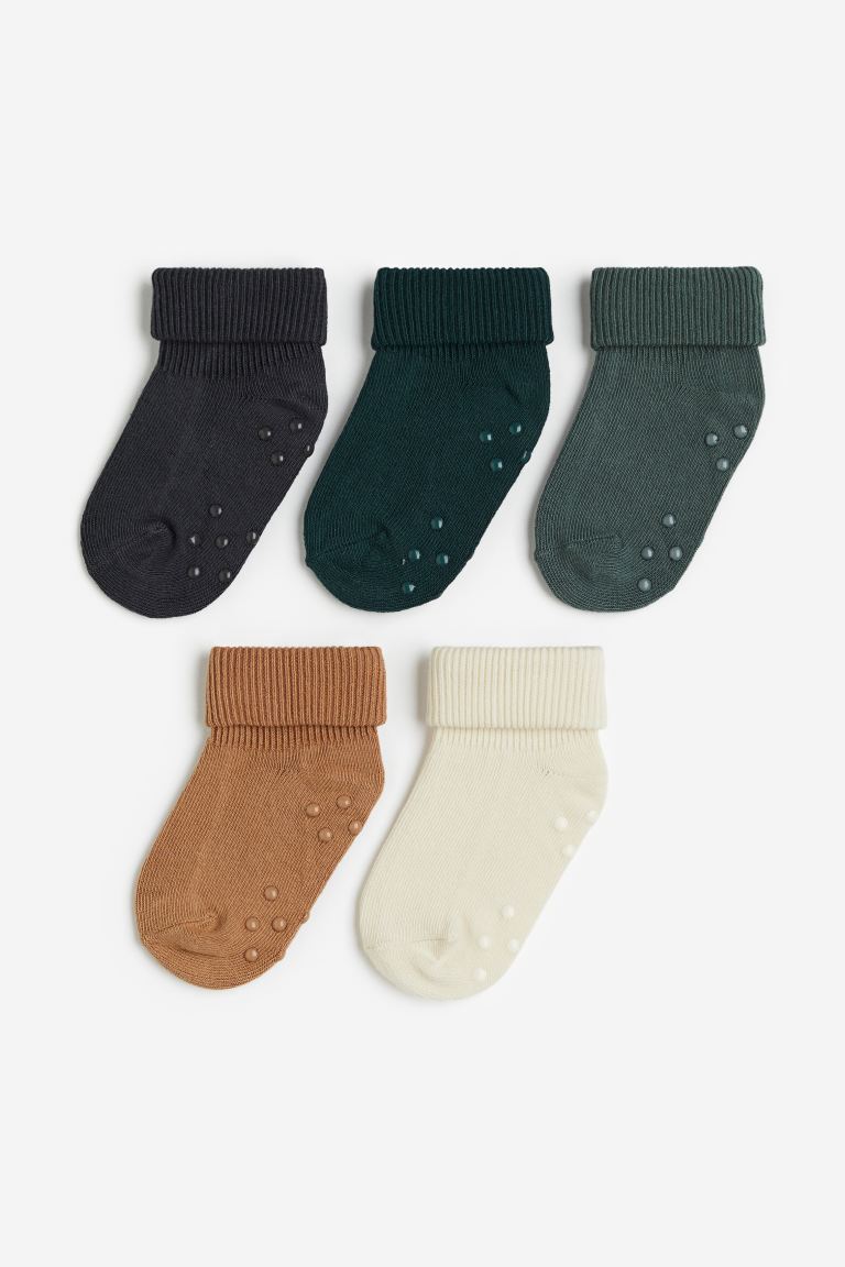 Упаковка из 5 противоскользящих носков H&M, зеленый