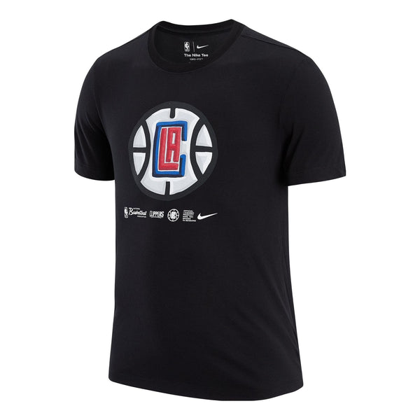 Футболка Nike Los Angeles Clippers Alphabet Geometry Pattern Round Neck Short Sleeve Black, черный