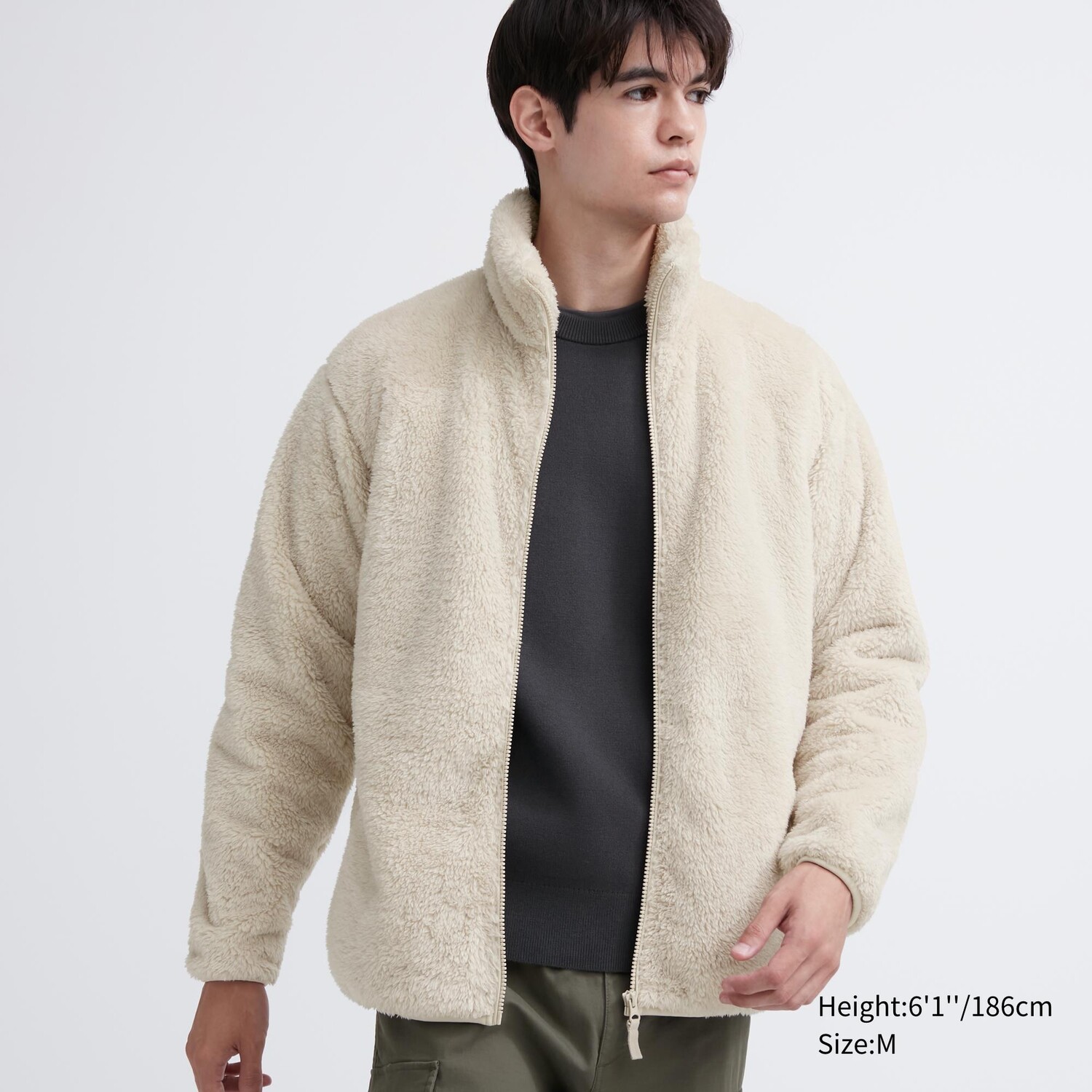 

Куртка из пушистого флиса на молнии UNIQLO, молочный