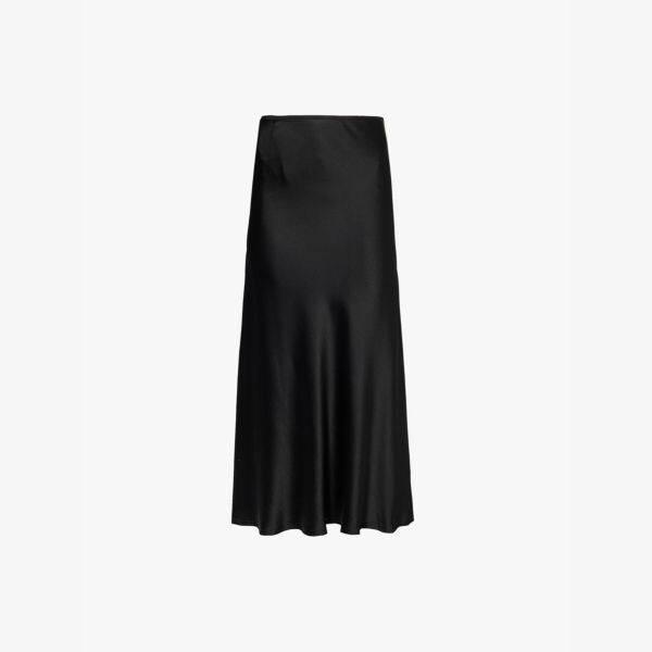 

Юбка миди из атласа средней посадки, скроенная по косой Maison Margiela, черный