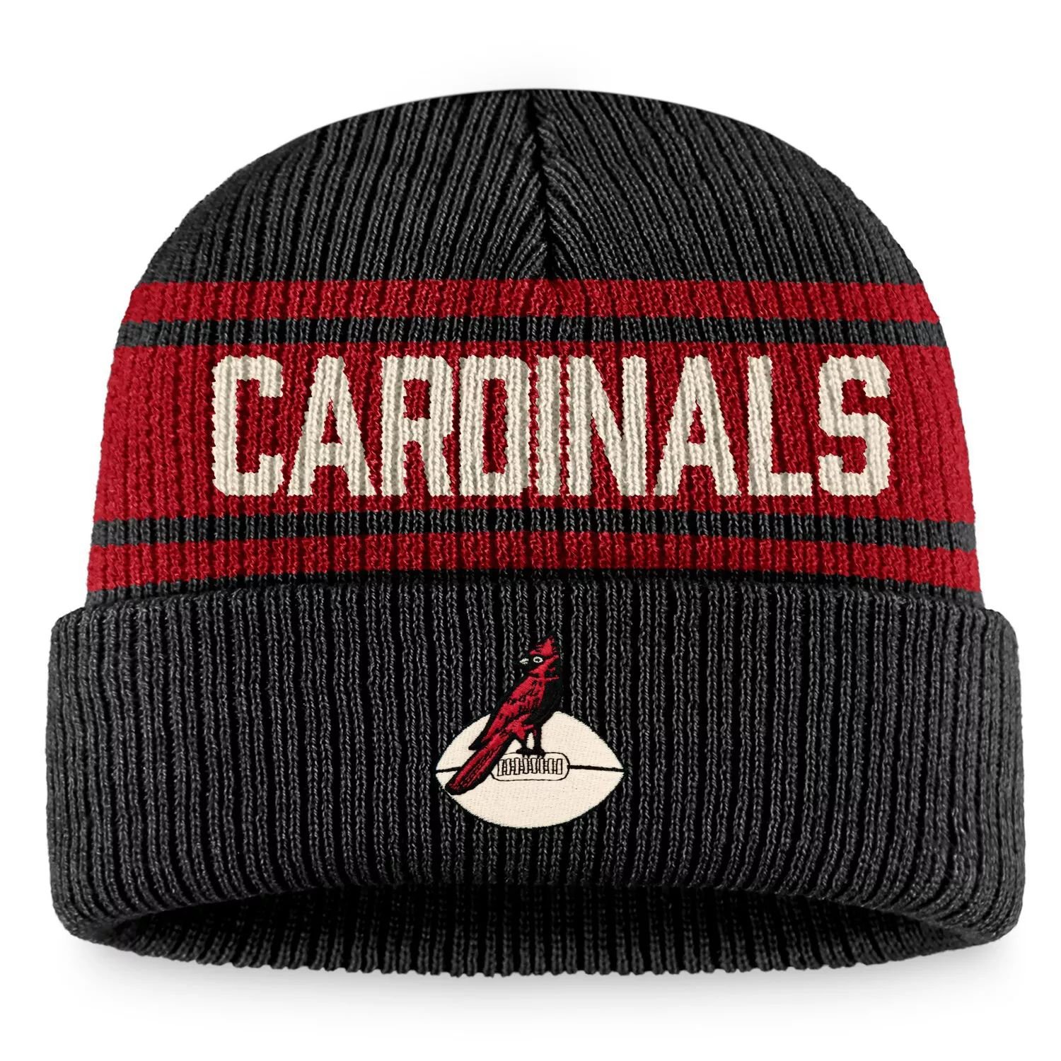 

Мужская черная фирменная вязаная шапка Fanatics Arizona Cardinals True Classic с манжетами в стиле ретро