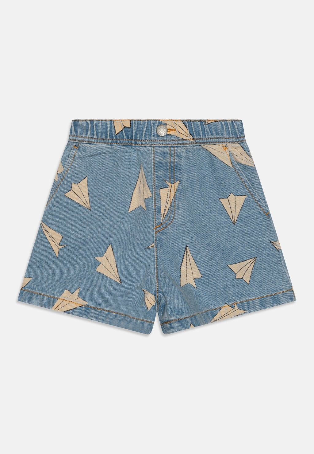 цена Джинсовые шорты PAPER AIRPLANE UNISEX Jelly Mallow, цвет indigo denim