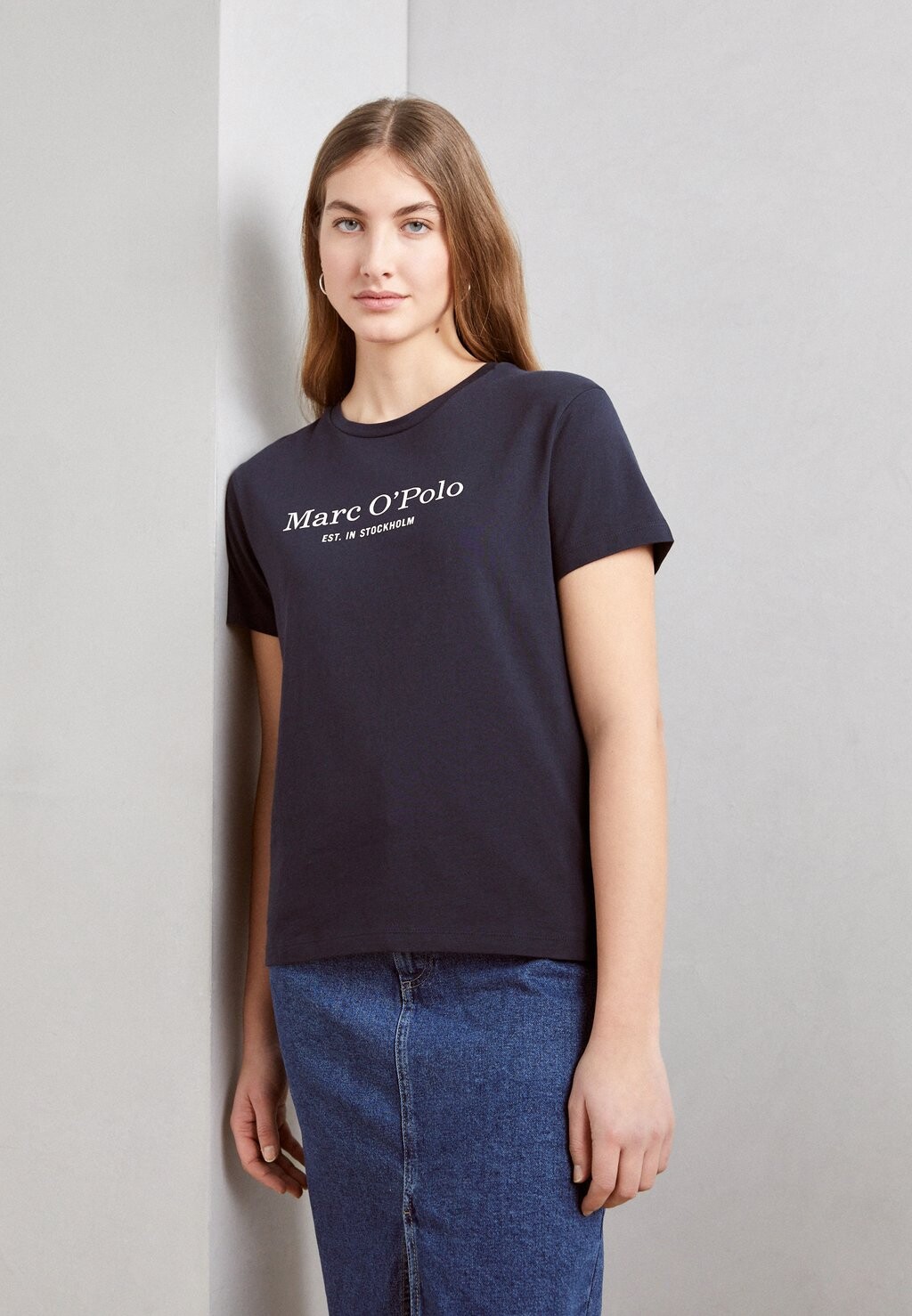 

Футболка с принтом SHORT SLEEVE LOGO Marc O'Polo, цвет deep blue sea