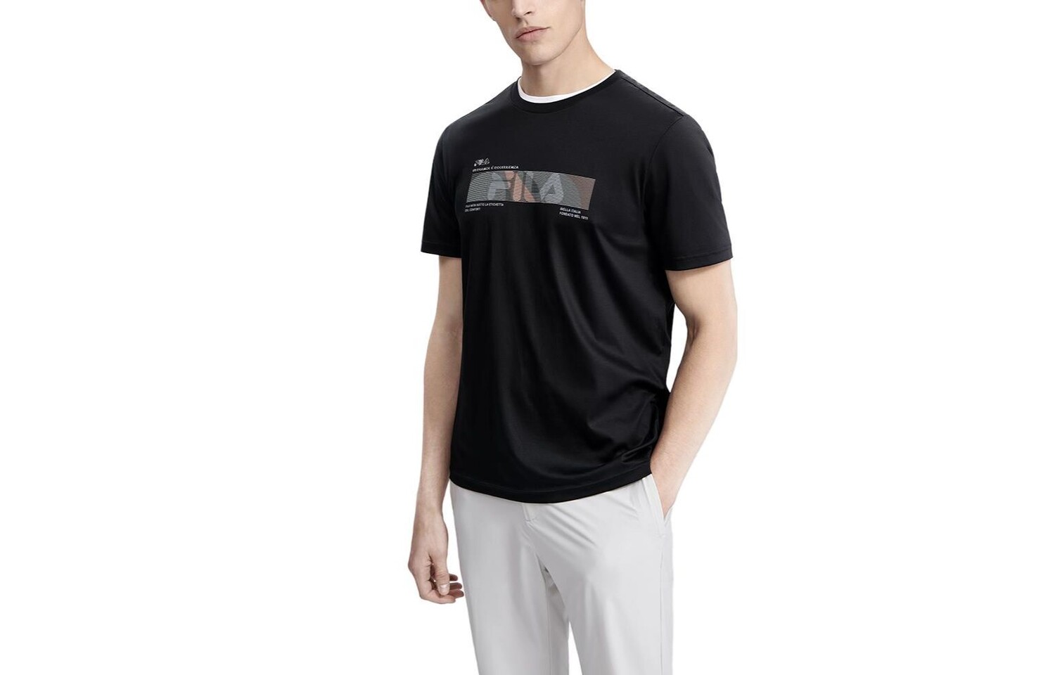 

ФИЛА Мужская футболка FILA, цвет Black