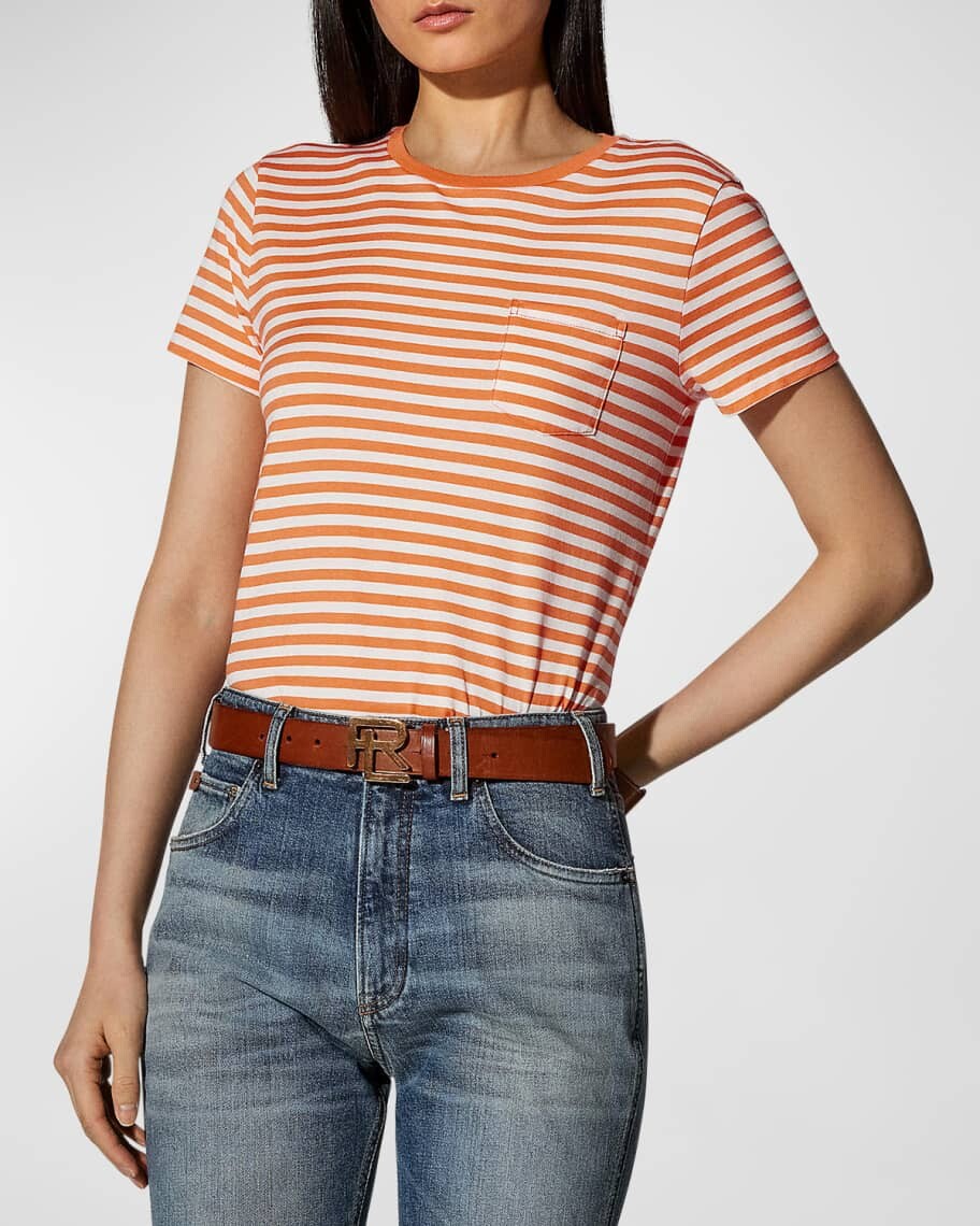 

Полосатая футболка Lux Pima из хлопкового джерси Ralph Lauren Collection