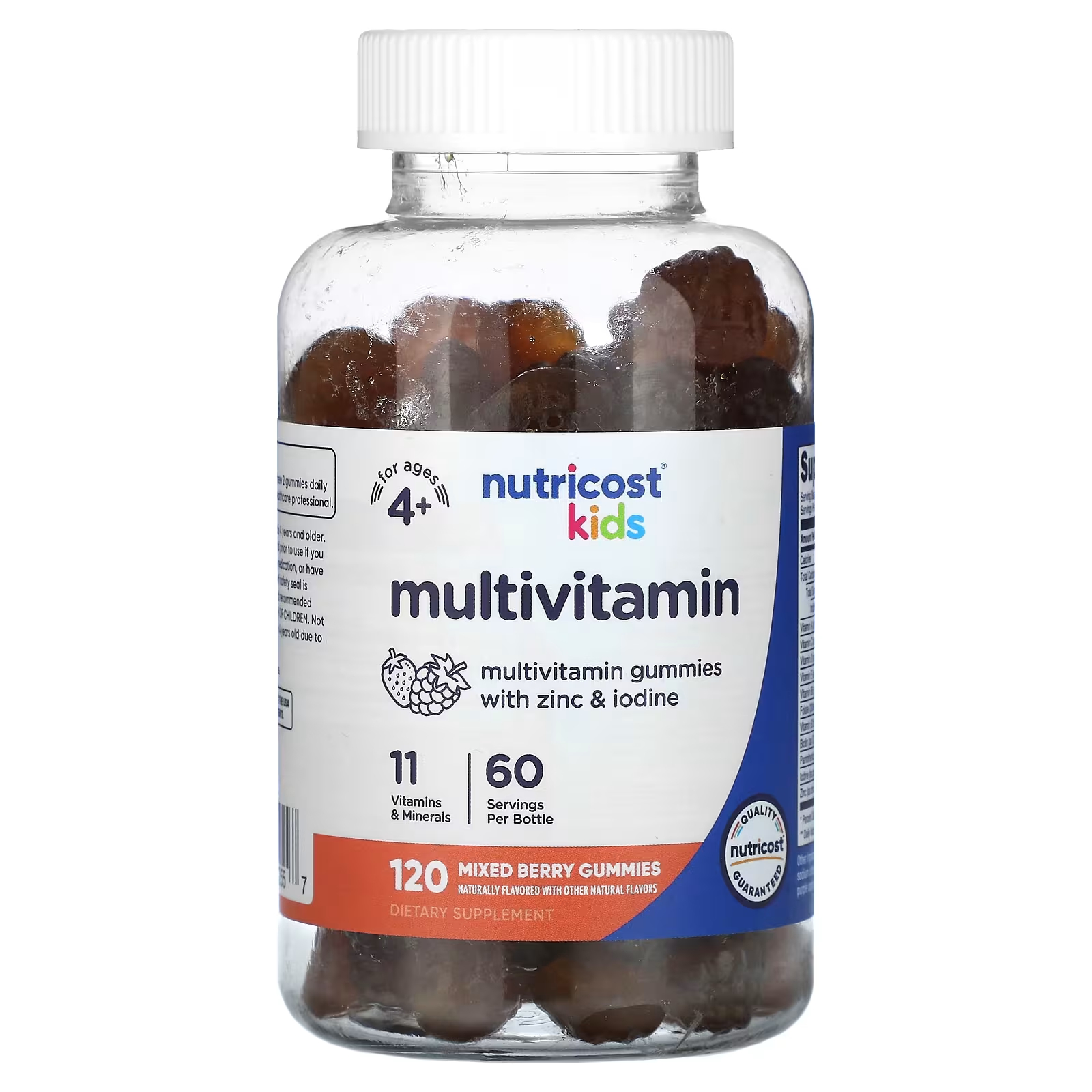 Мультивитаминны детские Nutricost со смешанными ягодами, 120 жевательных конфет мультивитаминны one a day vitacraves для взрослых 150 жевательных конфет
